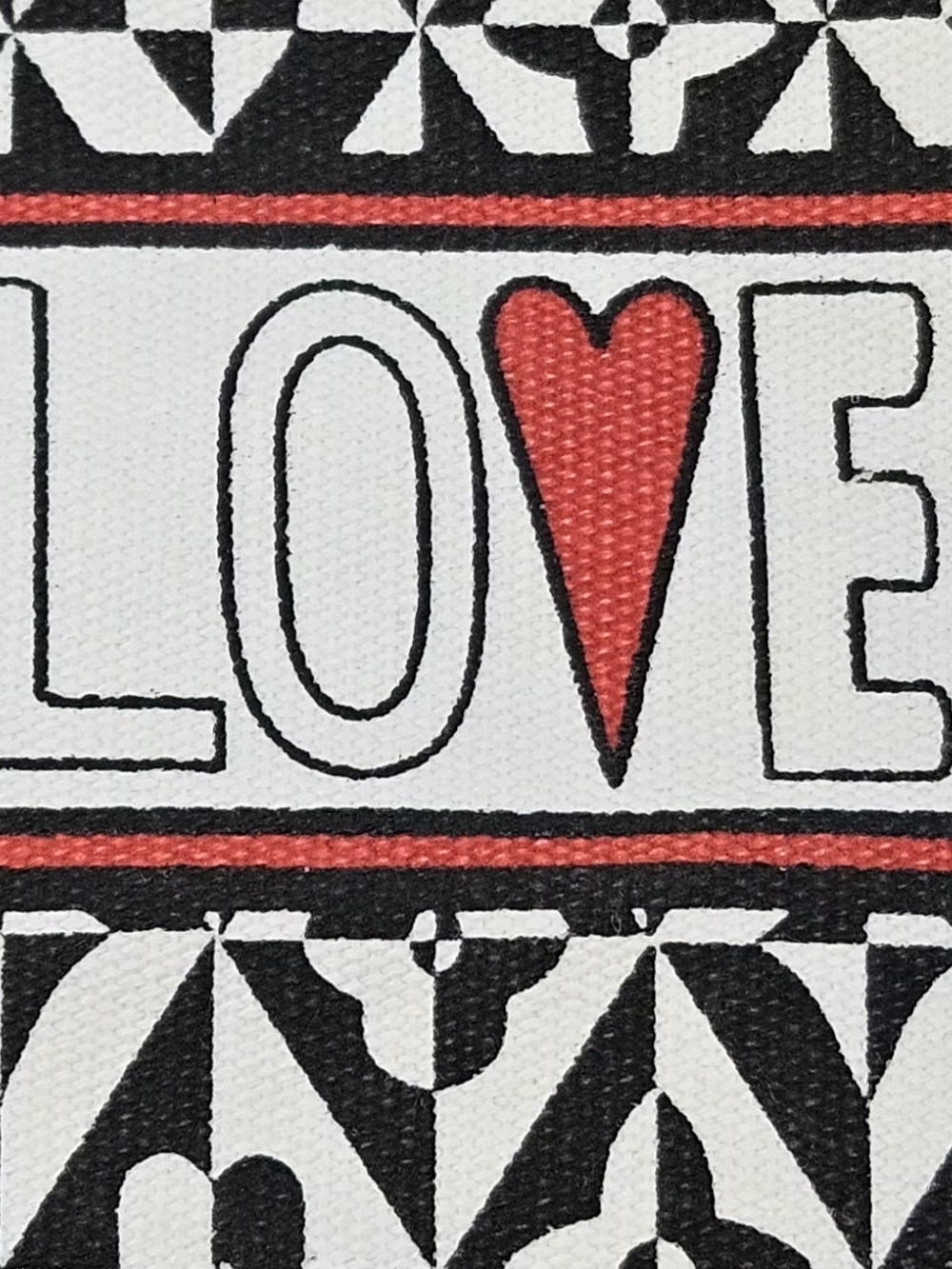 Brighton LOVE Geometric Hearts Canvas Cosmetic Bag Black & White - Picture 3 of 8